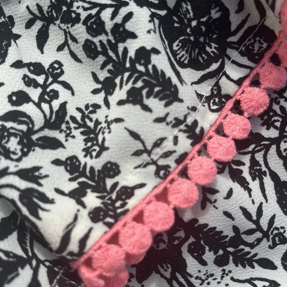 Strapless Black and White Floral Romper - Picture 5 of 7